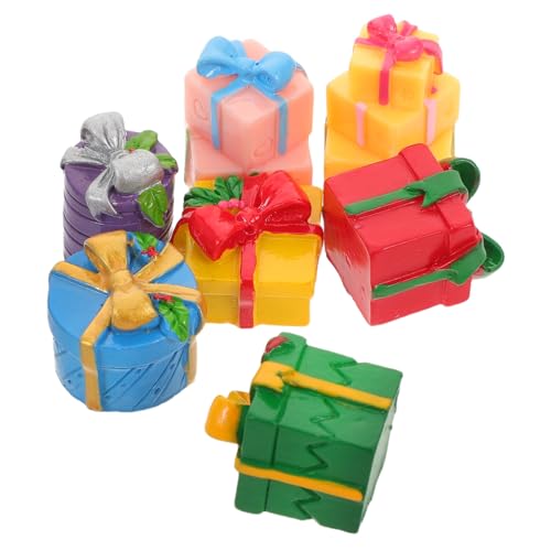 YARNOW 7 Teilige Weihnachtsgeschenkbox Dekoration Mini Weihnachtsschmuck Mini Geschenkboxen Zubehör Weihnachtspuppenhaus DIY Dekor von YARNOW
