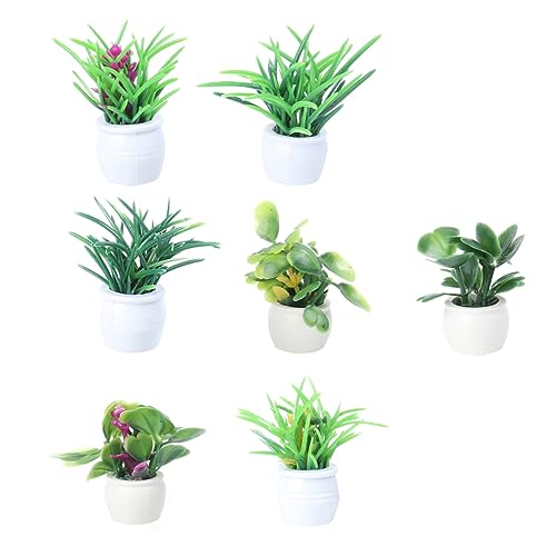 YARNOW 7Stücke Blumentöpfe Teiliges Für DIY Dekoration Künstliche Topfpflanzen Mini Accessoires Lebendige Sukkulenten Für Feengarten Und Puppenhausgestaltung von YARNOW