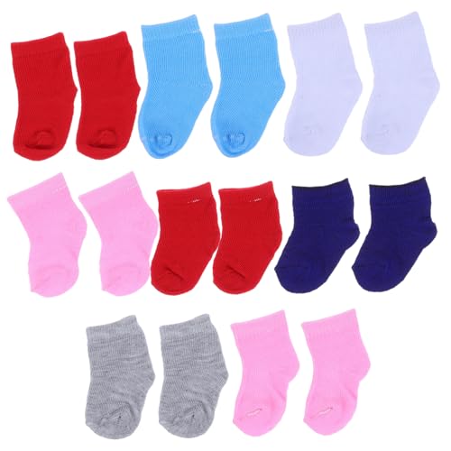 YARNOW 8 Paare Bunte Puppensocken aus Waschbar und Wiederverwendbar Puppen Dekorativ für Puppenhaus und Puppenzubehör von YARNOW