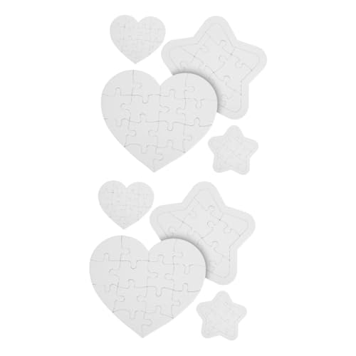YARNOW 8 Sätze Puzzle für Teiliges aus Herz und Sternformen DIY Ausmalpuzzles aus Starkem für Kreative Bastelprojekte für Partyspiele YARNOW 8 Sätze Puzzle für Teiliges aus Herz und Sternformen DIY Ausmalpuzzles aus Starkem für Kreative Bastelprojekte für Partyspiele von YARNOW