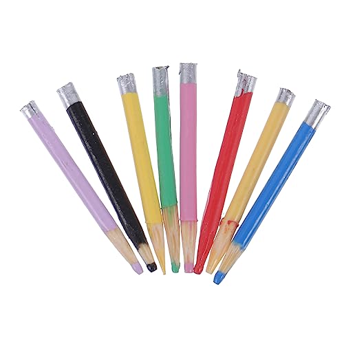 YARNOW 8 Stück Bunte Mini Buntstifte Farbenfrohe Schulsachen für DIY Puppenhaus Dekoration und Modellbau von YARNOW