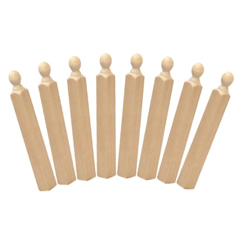 YARNOW 8 Stück Glatte Miniatur Holzsäulen und Treppenpfosten Dekorative Holzpfeiler für DIY Puppenmöbel und Miniaturlandschaften von YARNOW