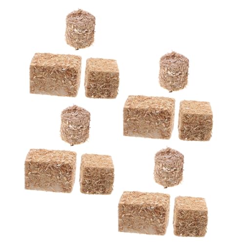 YARNOW 8 Stück Haystack -modellzubehör Puppenhaus-miniaturen Kleine Heuballen Miniatur-heuballen Heuballendekoration Für Den Tisch -heuballen Mini-heuballen Zum Basteln Hölzern von YARNOW