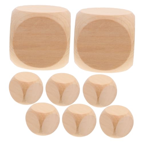 YARNOW 8 Stück Leere Würfel Leeres Brettspiel Euchre-würfel Dados Farkle Beige Holz von YARNOW