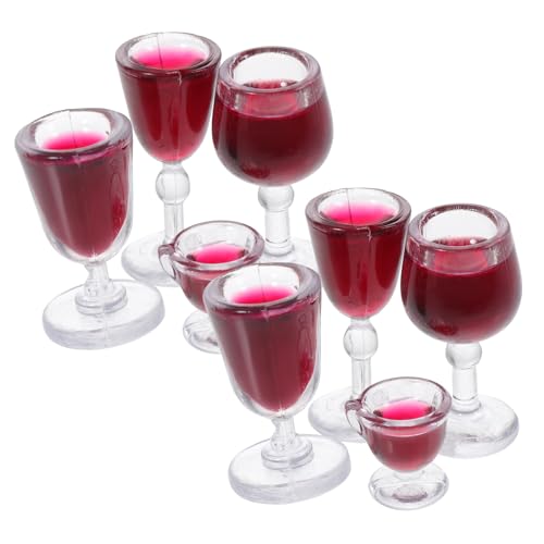 YARNOW 8 Stück Mini -Weinglasmodell Mini -Trinkflasche Miniatur-Puppenhauszubehör Mini-Tasse Puppenhaus-Miniaturbecher Miniatur- für Lebensmittel und Getränke Wasserbecher PVC von YARNOW