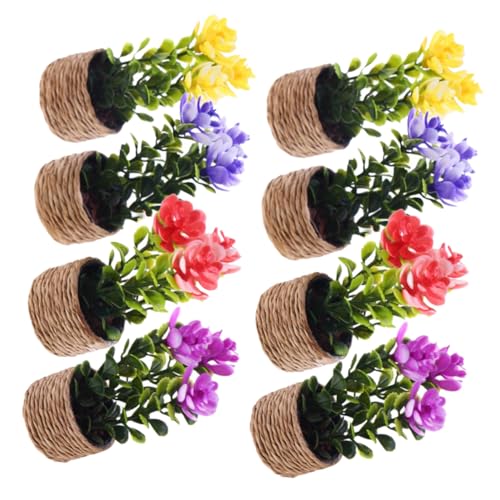 YARNOW 8 Stück Miniatur Blumentöpfe Mini Pflanzen für Puppenhaus Kleine Künstliche Topfpflanzen Deko Mini Bonsai Figuren Für Mikro Landschaften Regale Schreibtisch Dekoration von YARNOW
