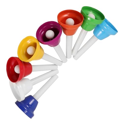 YARNOW 8 Stück Musikglockenspielzeug Klassenzimmer Glocke Schreibtischglocken Musik Glocken Musikhandglocken für Kleinkind-Musikinstrument Klasse Glocke Metall von YARNOW