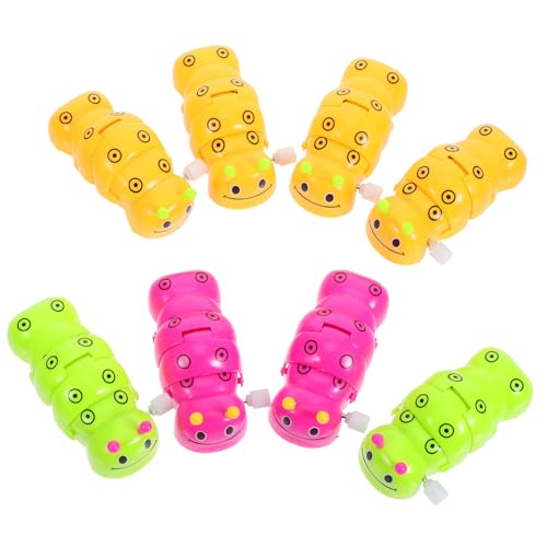 YARNOW 8 Stück Teiliges Aufziehspielzeug Bunte Mechanische Raupen aus Glatte Oberfläche Batteriefrei Leicht Bedienbar und Tragbar für Kreatives und Geschenke Zufällige von YARNOW