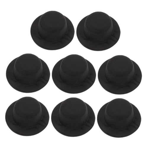 YARNOW 8 Stück Teiliges Mini Zylinderhüte Schwarz für Puppen DIY Bastelarbeiten Kuscheltiere Partydekoration Handgefertigte Mini Hüte für Kreative Gestaltung von YARNOW