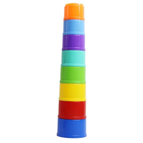 YARNOW 8 Stück Teiliges Stapelbecher Lernspielzeug für Buntes Sicheres Material Fördert Geduld und Farberkennung für Spielerisches Frühkindliches Lernspielzeug im Spielzimmer von YARNOW
