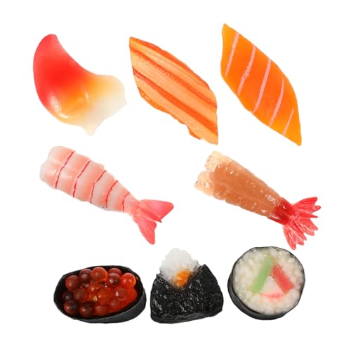 YARNOW 8 Stück Teiliges Sushi Deko aus Langlebigem PVC Realistische Japanische Onigiri Food Modelle für Küche Wohnzimmer und Schaufenster Vielseitige Simulation für Restaurant und von YARNOW