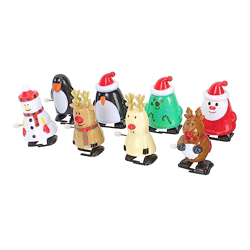 YARNOW 8 Stück Teiliges Weihnachts Aufziehspielzeug Sichere Cartoon Wind Up Figuren Kompakt und Kindgerecht als für Spielerische Eltern Junge Mädchen von YARNOW