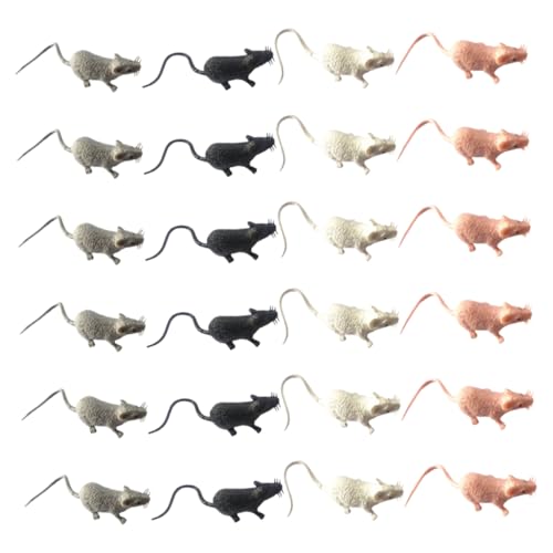 YARNOW 80 Stück Simulierte Mausdekoration Mini- -Figur Mini- -Ornament Realistisches Ratten -Streichmodell Spooky -Wohndekorationen realistische Mausfigur Figur PVC von YARNOW
