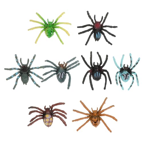 YARNOW 8Pc Plastikspinne Halloween Dekoration, Bunte Plastikspinnenstützen, Halloween Prop Spider Modell, für Party, 5x4x2cm von YARNOW