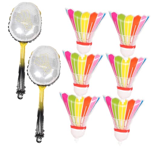 YARNOW 8Stücke Aufblasbare Badminton Ballons Aluminiumfolie Kreative Badminton Form Für Partys Langlebige Luftballons Für Geburtstagsfeiern Hochzeiten Und Dekorationen Einfach von YARNOW