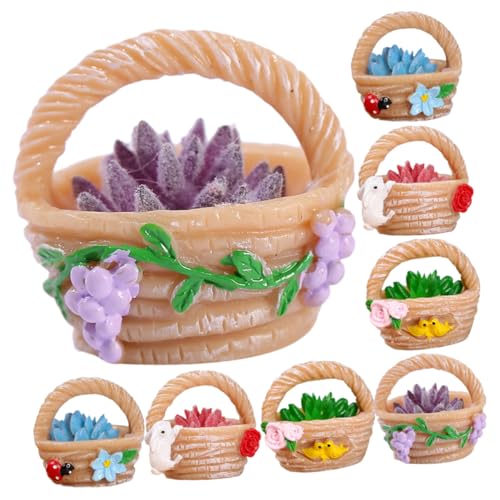 YARNOW 8Stücke Teiliges Blumenornament Für Puppenhaus Künstliche Pflanzen Bunten Blumenkörben Für Dekoration Von Mini Häusern Fotorequisiten von YARNOW