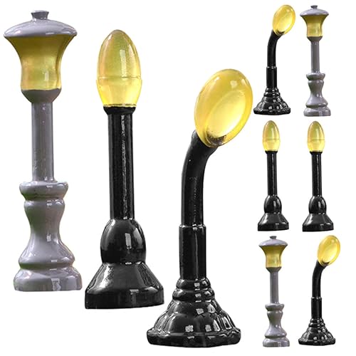 YARNOW 9 Stück Straßenlaternen Teiliges Resin Lampen Modell für Garten und Puppenhaus Dekoration und Langlebig für DIY von YARNOW