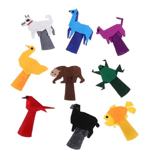YARNOW 9 Stück Süße Tier-fingerpuppen Für Kleinkinder, Weiche Filz-handpuppen Zum Geschichtenerzählen, Cartoon-fingerpuppen Für Kinder, Fingerpuppen von YARNOW