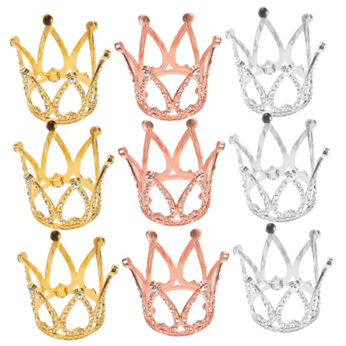 YARNOW 9 Stück Teiliges Crown Cupcake Toppers Mini Kronen mit Strasssteinen in Gold Silber Roségold Leichte Kuchen Dekoration für Kindergeburtstag Hochzeit Prinzessin Party Zubehör YARNOW 9 Stück Teiliges Crown Cupcake Toppers Mini Kronen mit Strasssteinen in Gold Silber Roségold Leichte Kuchen Dekoration für Kindergeburtstag Hochzeit Prinzessin Party Zubehör von YARNOW