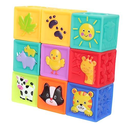 YARNOW 9 Stück Teiliges Set Weicher Bausteine für Junge Mädchen Lernspielzeug Hand Augen Koordination für Kleinkinder zur Babyparty von YARNOW