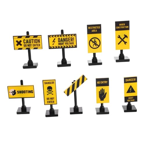 YARNOW 9Stücke Teiliges Verkehrsschilder für Lernspielzeug zur Simulation von Baustellen Szenarien Fördert Kreativität und Vorstellungskraft für DIY Projekte von YARNOW