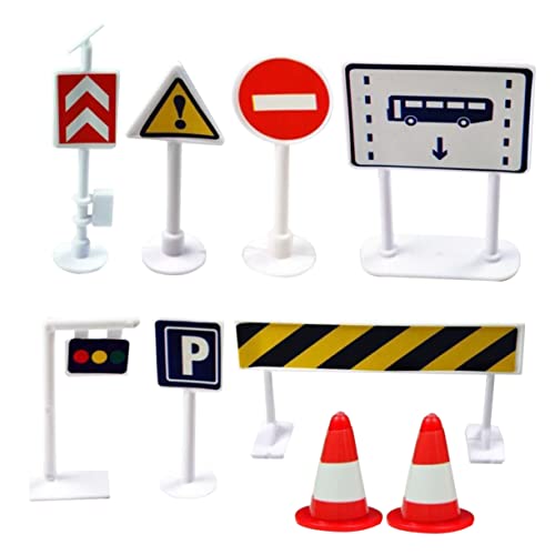 YARNOW 9Stücke Teiliges Verkehrszeichen Spielzeugset für Simulation von Straßensperren und Verkehrszeichen Fördert die Verkehrserziehung und Kreatives für Modellbau und Rollenspiele YARNOW 9Stücke Teiliges Verkehrszeichen Spielzeugset für Simulation von Straßensperren und Verkehrszeichen Fördert die Verkehrserziehung und Kreatives für Modellbau und Rollenspiele von YARNOW