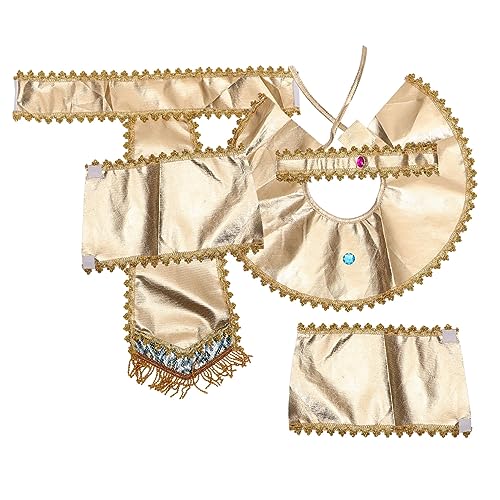 YARNOW Ägyptisches Cosplay Teilig mit Gürtel Halskragen Armband und Kopfschmuck Leichtes Stoffzubehör für Halloween Party und Rollenspiele Bequem und Klassisch für Damen und Herren von YARNOW