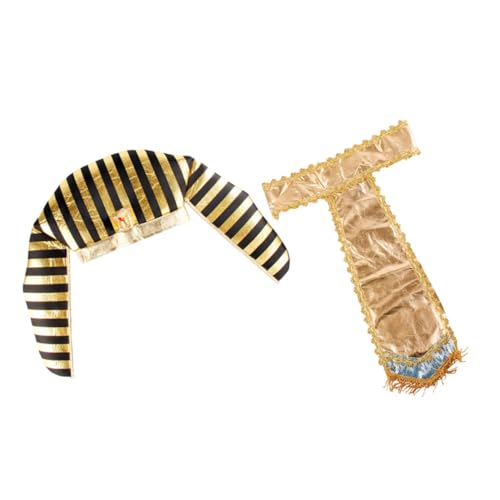 YARNOW Ägyptisches Halloween Cosplay Ägyptischer Hut und Gürtel Kostümzubehör Leichtes Wiederverwendbares Stoffmaterial für Party und Themenveranstaltungen von YARNOW