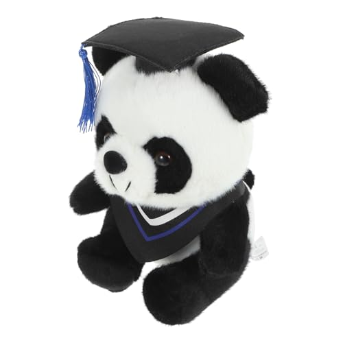 YARNOW Abschluss Panda Plüschspielzeug Süßes Panda Kuscheltier Mit Abschlussmütze Weiches Plüschtier Mit Dreiecks Schal Als Abschlussgeschenk Für Jugendliche von YARNOW