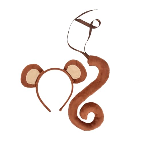 YARNOW Affenkostüm Set mit Weichem Stirnband und Bequemes Tierkostüm Zubehör für Party Kinderfest Bühne und Cosplay Realistisch Gestaltete Affenohren und Niedliches Dschungel Design YARNOW Affenkostüm Set mit Weichem Stirnband und Bequemes Tierkostüm Zubehör für Party Kinderfest Bühne und Cosplay Realistisch Gestaltete Affenohren und Niedliches Dschungel Design von YARNOW