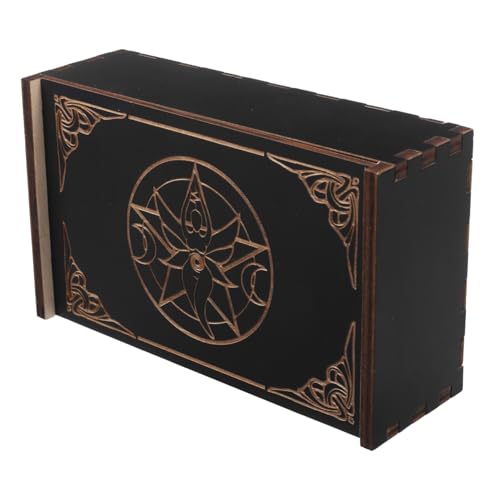 YARNOW Aufbewahrungsbox aus Holz Tarotkartenetui aus Holz Tarotkartenhalter Aufbewahrung von Tarotkarten Tarotkarten-Organizer Kartenspielhülle Kartenspielhalter von YARNOW