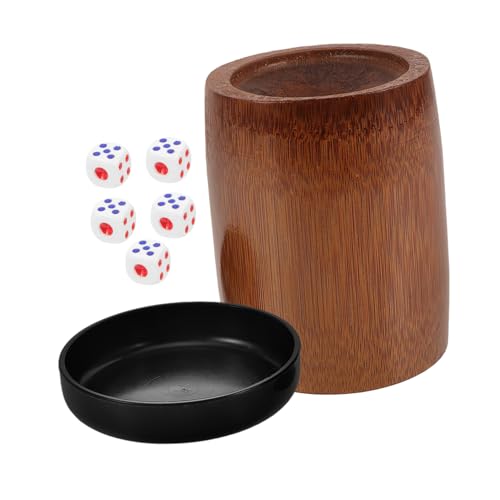 YARNOW Bambus Würfelbecher Set Würfeln Tragbares Gaming Zubehör für Gesellige Abende Bars und Ktv Langlebig und für Würfelspiele von YARNOW