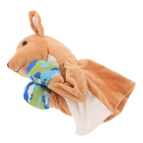 YARNOW Box -Sound Känguru Handpuppen für Erwachsene Tierpuppen Känguruspielzeug Handpuppen für Boxspielzeug tierische Handpuppe Stoff Khaki von YARNOW