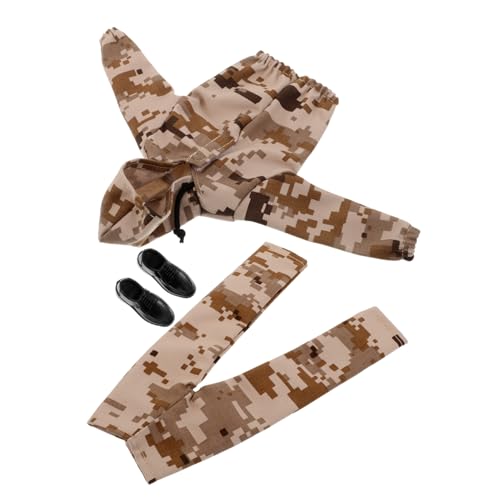 YARNOW Camo Puppen Outfit Mit Schuhen Jungen Puppenparty Camouflage Kostüm 12 Zoll Puppe Camo Hose Und Jacke Puppen Outfit Im Militärstil Mit Kappe Jungen Puppenzubehör von YARNOW