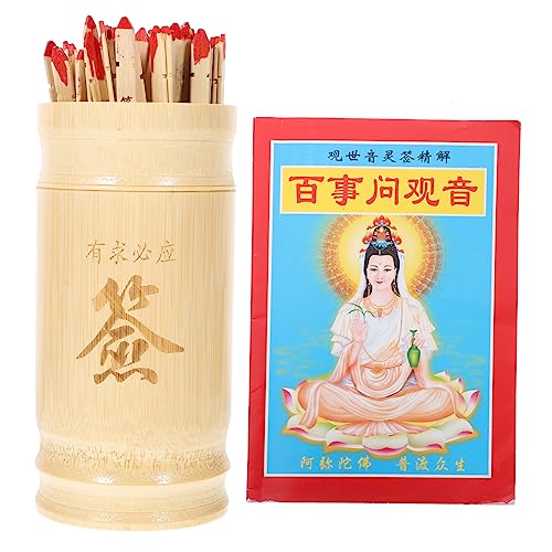 YARNOW Bambus-glücksstäbe Mit Eimer Und Buch Traditionelle Chinesische Wahrsagestäbe Buddhistische Wahrsagerstäbchen Für Spiele Und Feiern von YARNOW