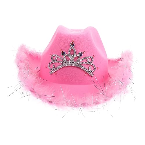 YARNOW Cowboy Hat mit Licht Stilvolles Cosplay Zubehör für Partys Geeignet für Frauen Hutdekoration für Geburtstagsfeiern und Anlässe aus Hochwertigem Filz Gefertigt Bequem zu Tragen für von YARNOW