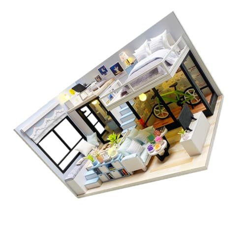 YARNOW DIY Puppenhaus Bausatz aus Holz Miniatur Möbel für Mädchen Puzzle Kreativität und Kognitiver Entwicklung Sicher und Pädagogisch Loft Design von YARNOW