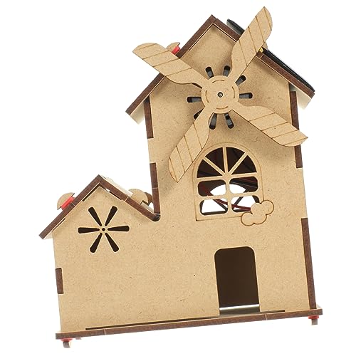 YARNOW DIY Solar Windmühle Holzmodell Wissenschaft Experiment Bausatz Lernspielzeug Sicheres Holzmaterial für Grundschüler und Kindergarten von YARNOW