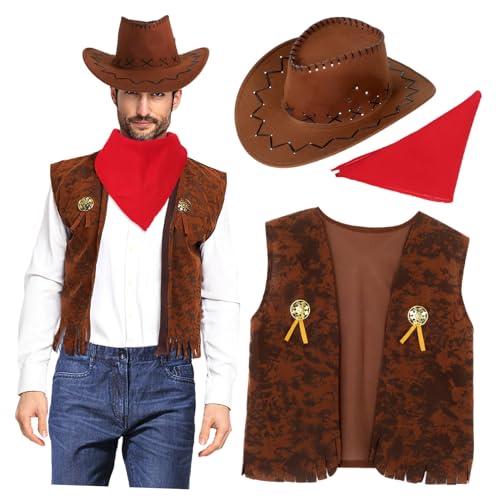 YARNOW Denim Tanzkostüme Cowboyweste Cowboy Outfit Cowboykostüm Kinderkostüme Für Jungen Cowboykostüm Cowboyhut Cowboykostüm Für Jungen Cowboy Chaps Vliesstoff von YARNOW