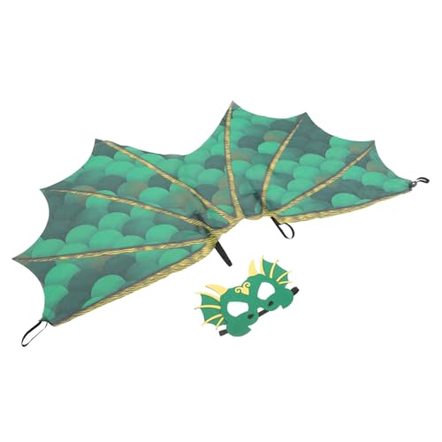 YARNOW Dinosaurier Flügel Umhang Kostüm Grün Leichter Chiffon Cosplay Halloween Party Verkleidung Auffällige Performance Accessoire von YARNOW