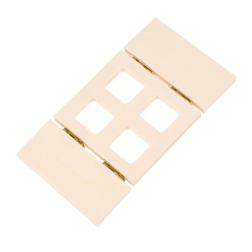 YARNOW Doll House Scharniertfenster kleines Hauszubehör Mini-Fenster kleine Hausdekoration Mini House Prop Mini-Dekoration Puppenhausdekor Fenstermodell Holz Beige von YARNOW