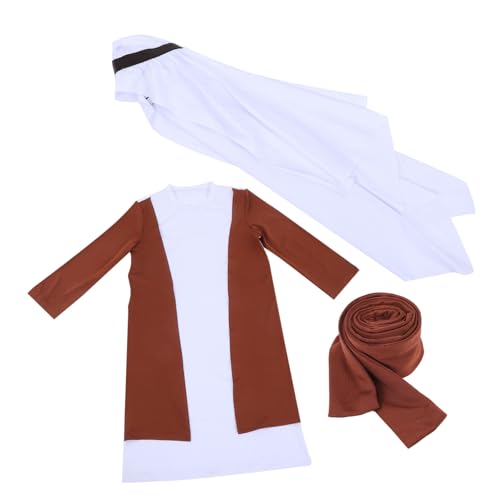 YARNOW Dubai Shepherd Kleidung Arabisches Kostüm Ritterkostüm Kostüm Arabisches Kostüm Männer Halloween Arabisches Cos John Das Kostüm Jedi Kostüm Noah Kostüm Polyester von YARNOW