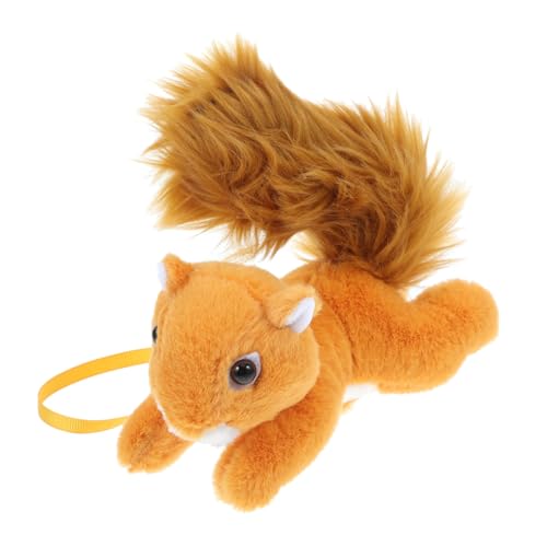 YARNOW Eichhörnchenzubehör ausgestopftes Eichhörnchen auf der Schulter kleine Eichhörnchen-Dekoration Eichhörnchen als Deko Eichhörnchen Kurzer Plüsch Orange von YARNOW