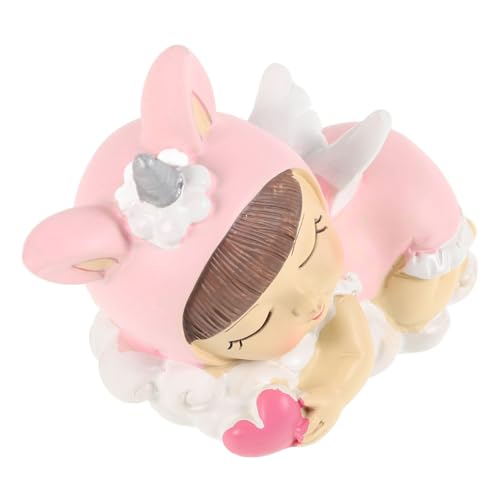 YARNOW Einhorn-Kuchendekoration schön Mini Karikatur klein Zahlen aufdecken Feenkuchendeckel Babyparty -Kuchen -Topper Fairy Party Dekorationen Bonsai-Figuren Geburtstag Topper Harz Rosa von YARNOW