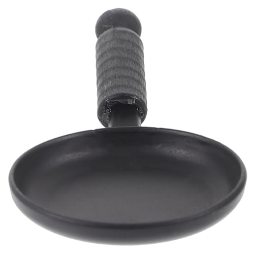 YARNOW Entzückendes Miniaturhandwerk Objekt Winzig Szene Künstlich Häuser Tür Pfannenwender Puppenzubehör Realistische Minipfanne Mini -Handwerk Legierung Black von YARNOW