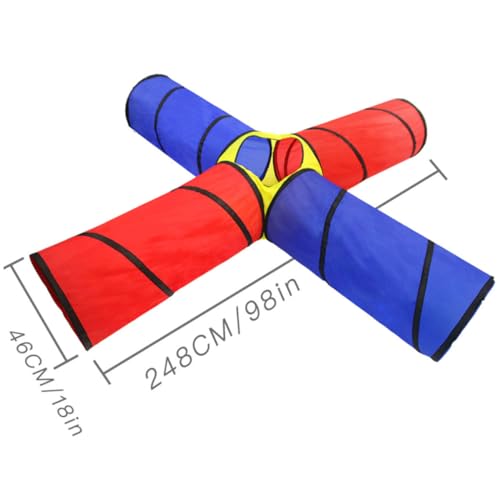 YARNOW Faltbarer Spieltunnel Vierseitiger Kriechtunnel für Indoor Outdoor Fördert Motorik und Bewegung für Geburtstag Garten und Spielspaß Mädchen Jungen von YARNOW