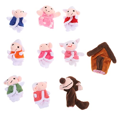 YARNOW Fingerpuppen Lustige Plüsch Finger Spielzeuge für Wolf und Ziegen Geschichte Weiche Handpuppen für Jungen und Mädchen für Schule und Zuhause von YARNOW