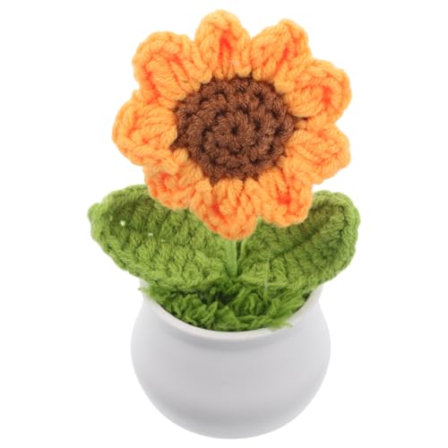 YARNOW Gehäkelte Sonnenblume, Kleine Geklopfte Blumenpflanze, Künstlicher Blumentopf, Gestrickte Sonnenblume, Für Auto, Armaturenbrett, Zuhause, Büro, Dekoration YARNOW Gehäkelte Sonnenblume, Kleine Geklopfte Blumenpflanze, Künstlicher Blumentopf, Gestrickte Sonnenblume, Für Auto, Armaturenbrett, Zuhause, Büro, Dekoration von YARNOW