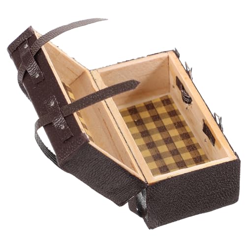 YARNOW Gepäckfall Für Puppenhaus Vintage Koffer Aus Holz Zubehör Für DIY Dekoration Im Kinderzimmer Und Wohnzimmer von YARNOW