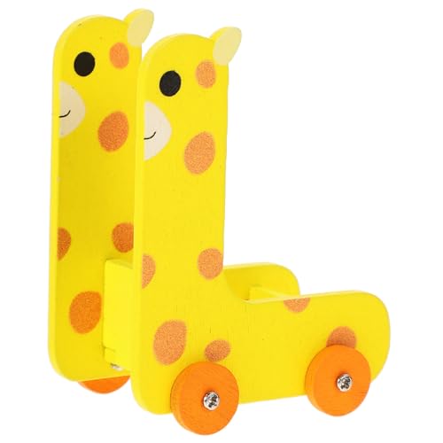 YARNOW Giraffe Storage Cart Mini-Aufbewahrungswagen Puppenhauswagen Puppenhaus-Aufbewahrungswagen schubkarre Mini-Trolley-Verzierung Miniatur-Hauswagen hölzern Yellow von YARNOW